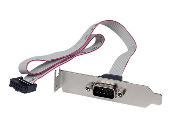 StarTech 1 Port 16in DB9 Serial Port BRacket to 10 Pin Header - Low Profile - low profile DB9 Header - DB9 bRacket (PLATE9M16LP) - Serielt panel - ...