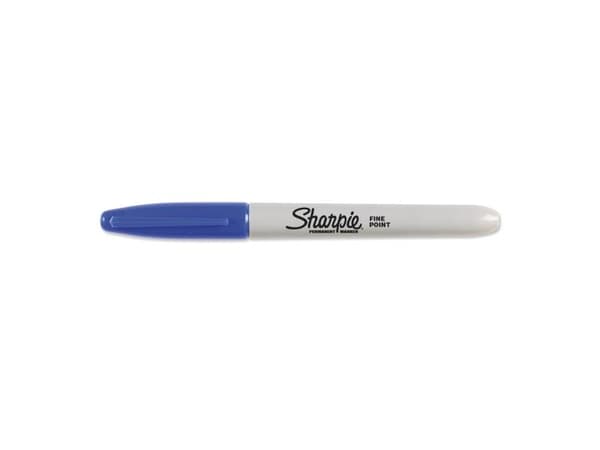 Permanentmarker sharpie, fin, rund, blå