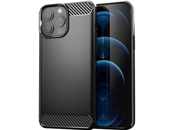 Hurtel Carbon Case fleksibelt deksel til iPhone 13 Pro Max svart