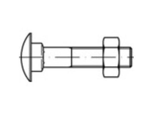 Toolcraft 111278, Skru, Stål, Universell, Flat, M12, Krysshode