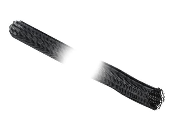 Delock Braided Sleeving with Hook-and-Loop Fastener - Kabelhölje - 2 m - svart
