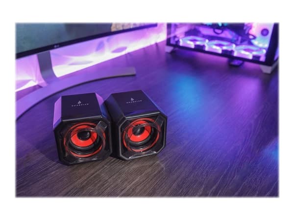 Surefire Gaming Gator Eye 2.0 - kaiuttimet - USB - musta/punainen