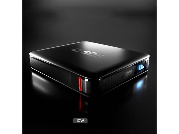 SBS HD 10W 5000mAh USB-C-virtapankki LCD-näytöllä - musta