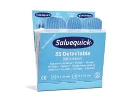 Plaster, Salvequick 35 Blue Detectable pakke a 6 stk