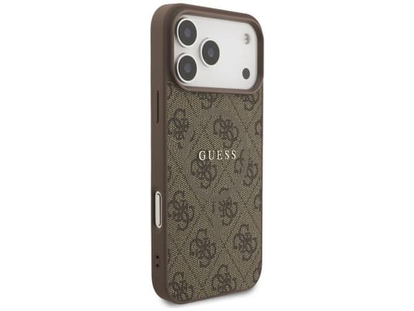 Etui Guess 4G Ring Classic Logo MagSafe do iPhone 17 Pro Max, brazowe