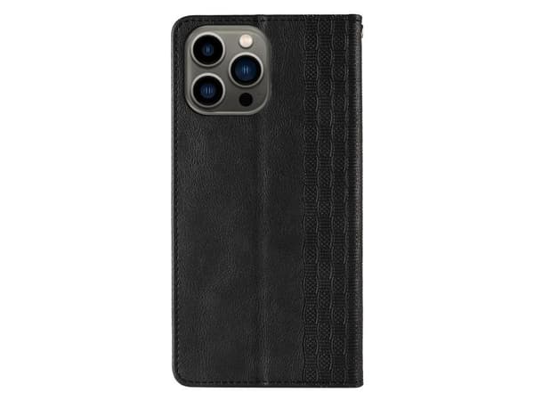 Magnetstropp-etuiet til iPhone 14 Plus Flip Wallet minihank stropp stativ svart