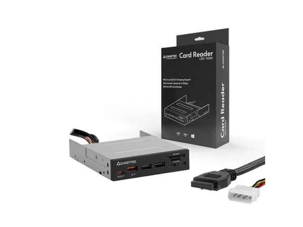Chieftec CRD-908H - Kortleser - 2-i-1 - 3,5" (SD, microSD) - USB 3.2 Gen 1 / USB-C