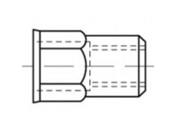 TOOLCRAFT TO-5380602 Blindnittemøtrik M6 Rustfrit stål 500 stk