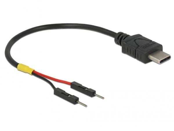 Delock - USB/strøm-kabel - USB-C (hann) til 2-pins USB-header (hann) separat - 10 cm - svart