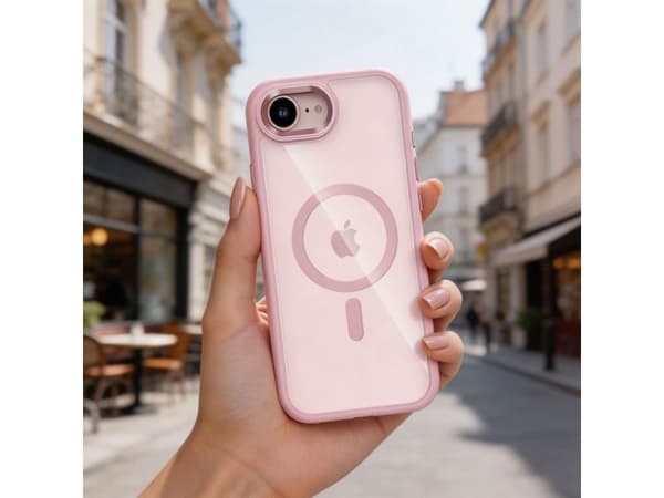 Tech-Protect Magmat MagSafe-skal för iPhone 16e / 17e - Transparent Pink