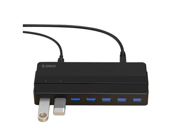 7-porttinen USB-A 3.0 HUB - musta