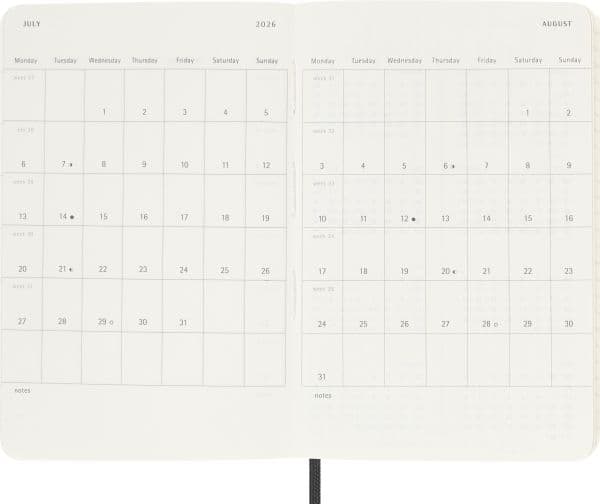 Classic Soft 12M Weekly Horizontal Pocket Sort 2026