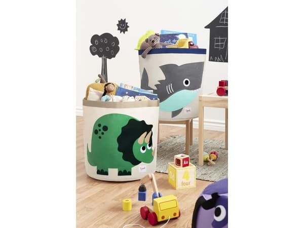 3 Sprouts förvaringsbox rund, haj