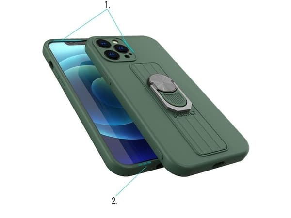 Ringfodral i silikon med fingergrepp och bas för Xiaomi Redmi Note 11S / Note 11 - röd