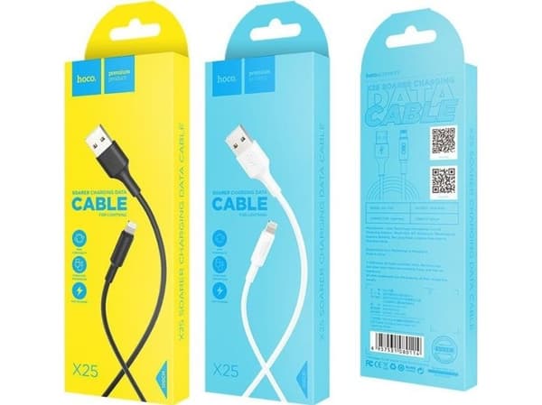 USB-kabel Hoco USB-A til microUSB 1 m hvit (6957531080114)