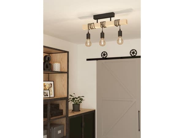 EGLO TOWNSHEND 1 LOFT 3L SORT/TRÆ