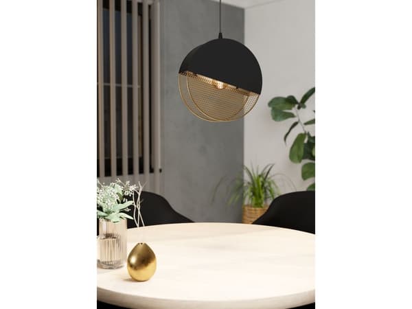 EGLO MUMBLES pendel E27 Ø285 svart/guld