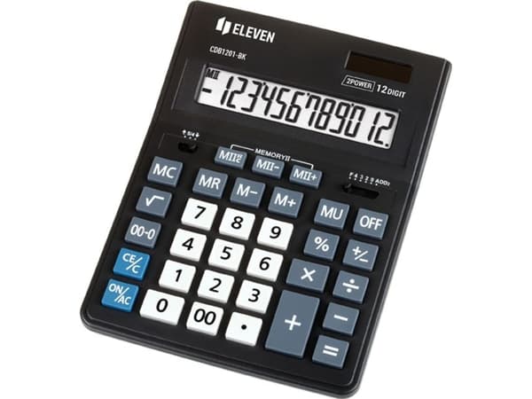 Eleven Eleven skrivebordskalkulator CDB1201-BK sort, 12 sifre