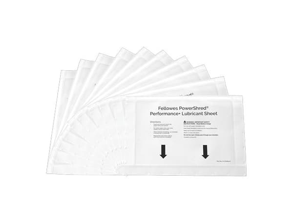 Fellowes Powershred Performance + - Smøringsark til makulator (pakke med 10) - for AutoMax 550C