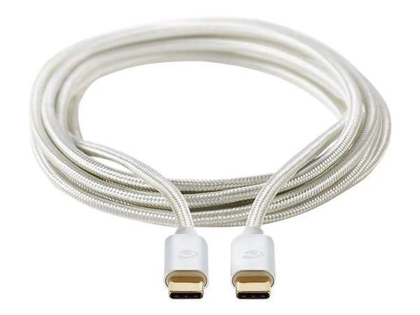 Nedis Charge &amp; AV Support Cable - USB-kaapeli - USB-C (han) til USB-C (han) - USB 2.0 - 5 A - 1 m - rund - sølv