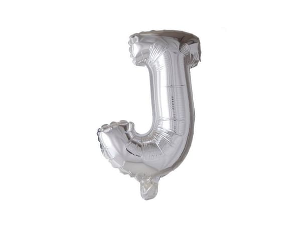 Folie ballon J, sølv 41 cm
