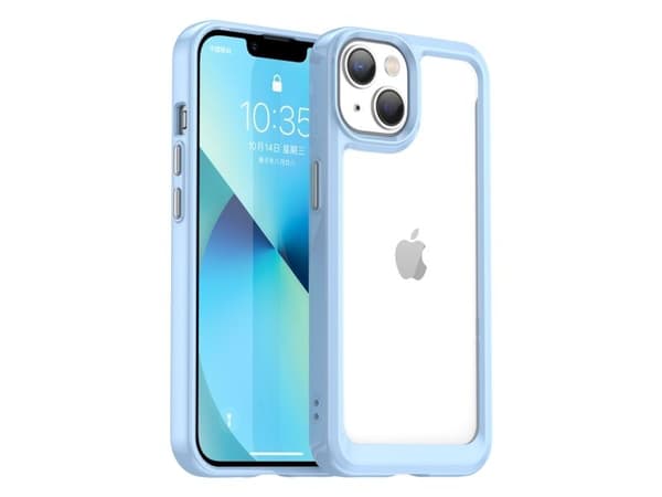 Outer Space-deksel til iPhone 14 Plus hardt deksel med gel-ramme – blå