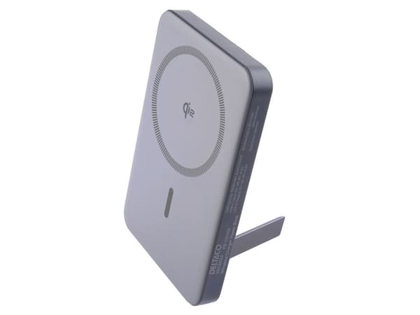 Power bank 5000 mAh, stand, wireless, Qi2, magnet, black