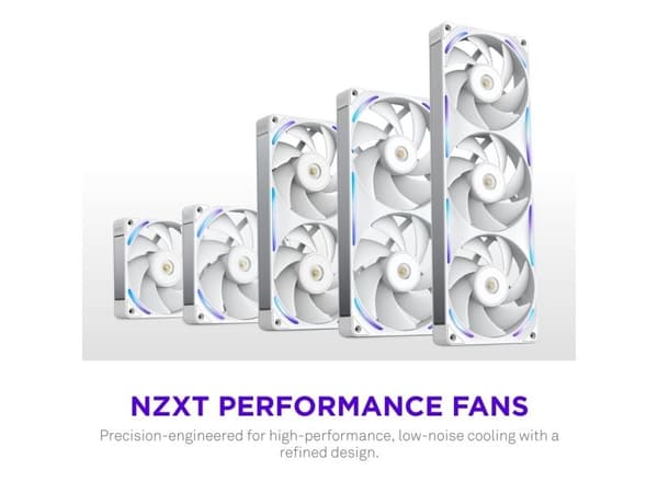 NZXT F280X, Vifte, 14 cm, Hvit
