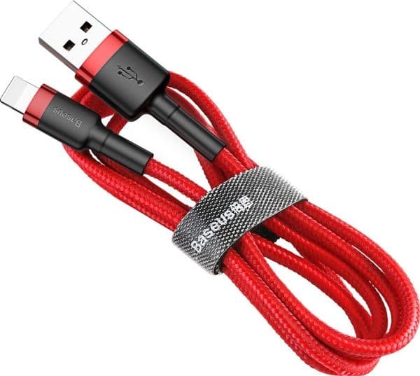 Baseus Cafule USB-A til Lightning-kabel 2.4A QC 3.0 0,5 m - rød