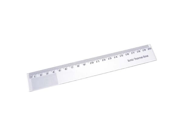 Stick'n linjal 20 cm transparent