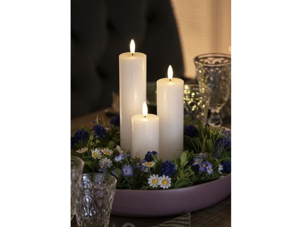 Sirius Sille laddningsbart blockljus vit - Ø 5 cm - H 15 cm