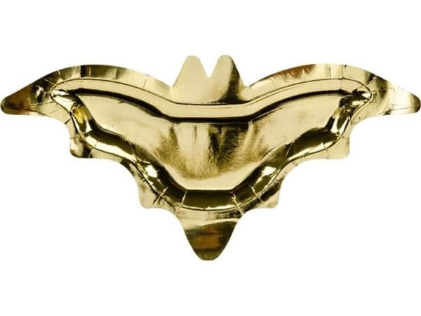 Flagermus guld tallerkner, 6 stk
