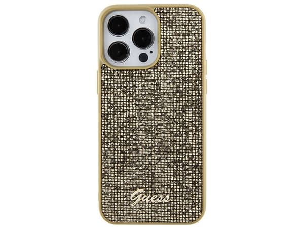 Guess Disco Metal Script fodral för iPhone 15 Pro Max - guld