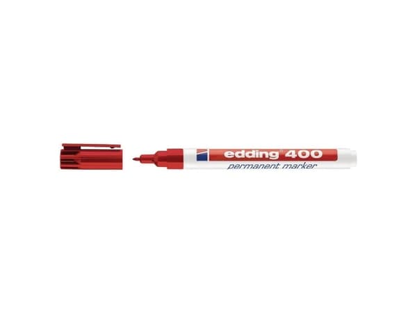 edding 400 - Markør - permanent - rød - 1 mm