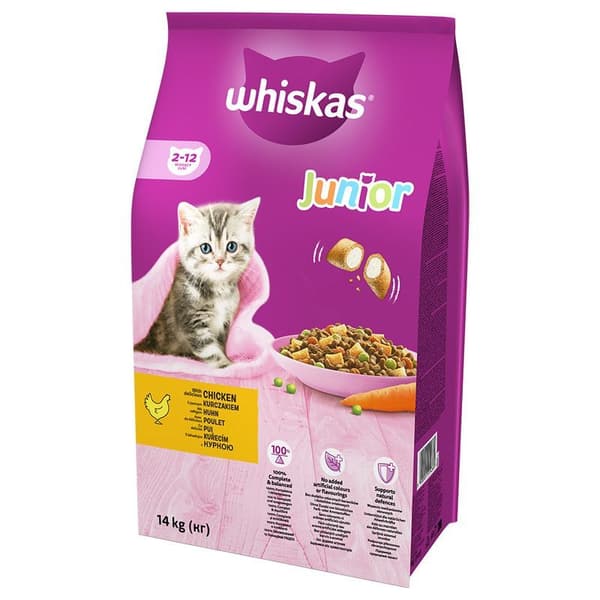 Whiskas torrfoder för kattungar med kyckling - 14 kg