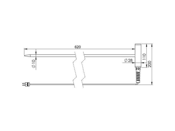 Greisinger GTF40-K-620 insticksensor -50 till 250 °C