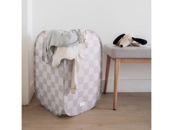 3 Sprouts pop-up tvättkorg, checkerboard beige