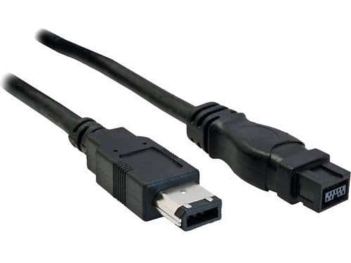 Inline Nested Firewire 9-nastainen - Firewire 6-nastainen, 1m, musta (36901)