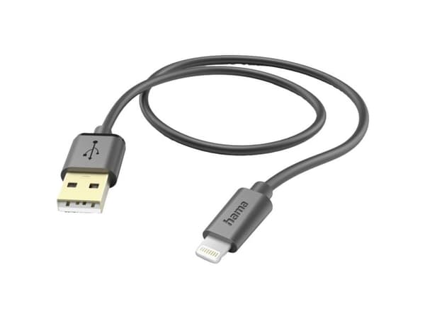 Hama 00201580, 1,5 m, Lightning, USB A, Hankjønn, Hankjønn, Svart