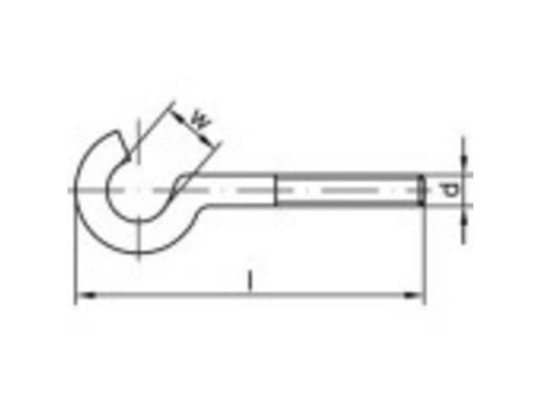 TOOLCRAFT Taivutetut ruuvikoukut 50 mm Sinkitty teräs M5 100 kpl