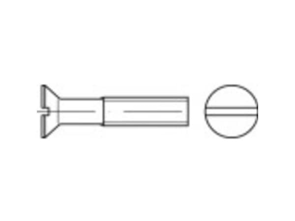 Toolcraft 1065476, Bolter, Rustfritt stål, Universell, Flat, M4, Delgjenge
