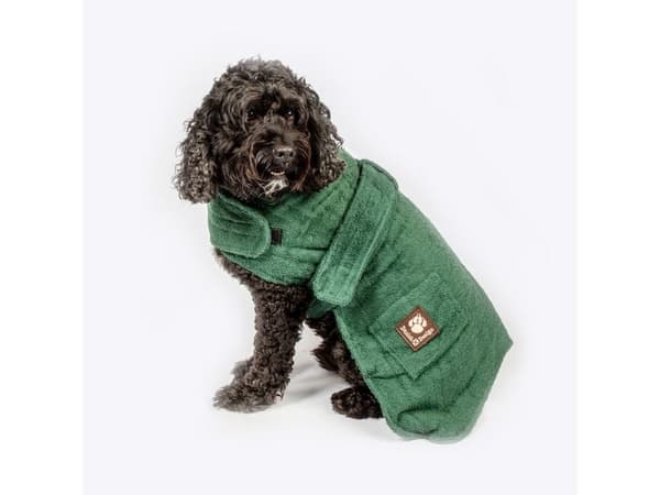 Badehåndkle/ badekåpe til hund Grønn 30 cm