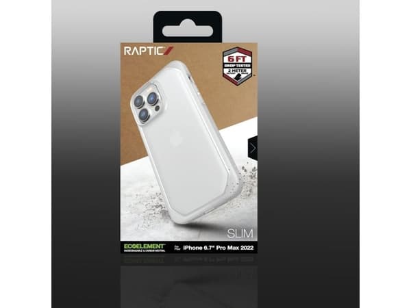 Raptic X-Doria Slim Case iPhone 14 Pro Max baksida - transparent