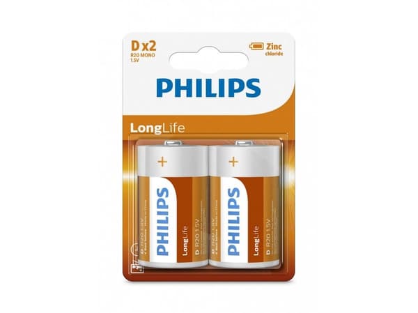 Philips LongLife R20L2B - Batteri 2 x D - Kul-sink