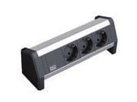 Bachmann DESK 1, Musta, Harmaa, 3 AC-pistorasia(a), 230 V, 16 A