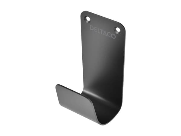 DELTACO e-Charge kabelholder for ladekabel - svart, rustfritt stål