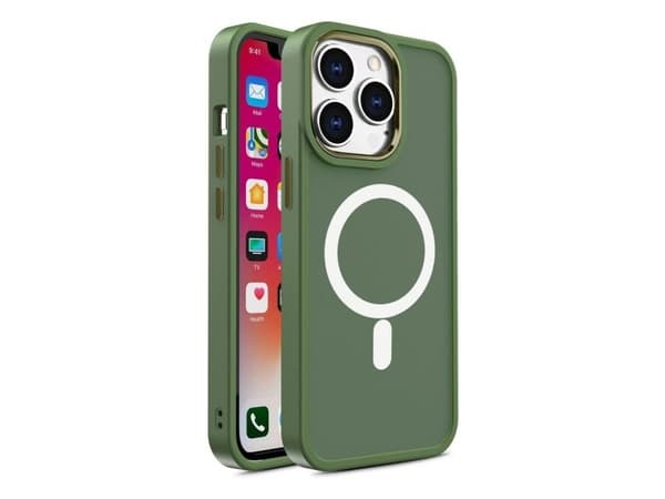 Magnetisk farge matt etui til iPhone 15 Plus - grønn