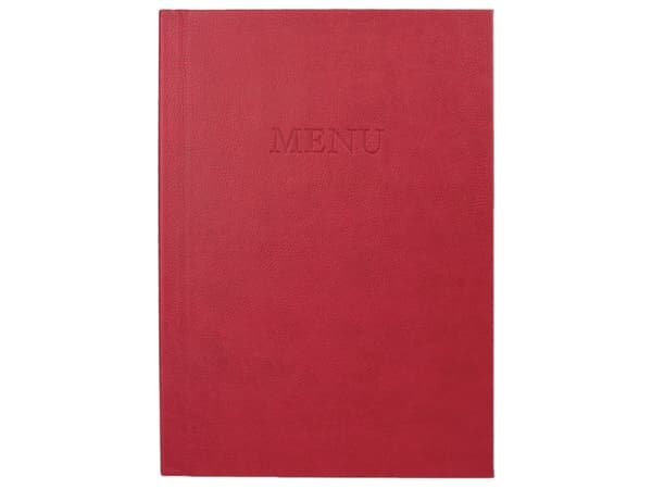Classic A4 MENU hårdt omslag med klemryg, rød