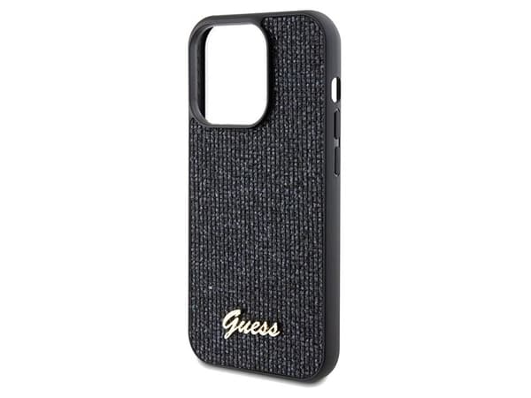 Guess Disco Metal Script-deksel for iPhone 14 Pro Max - svart