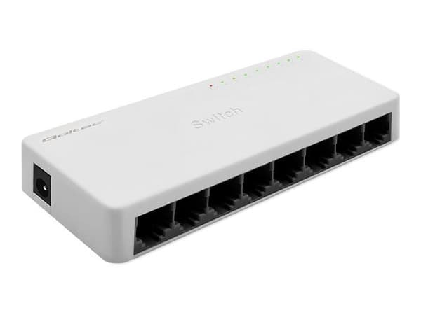 Qoltec - Switch - ikke-styrt - 8 x 10/100 - stasjonær